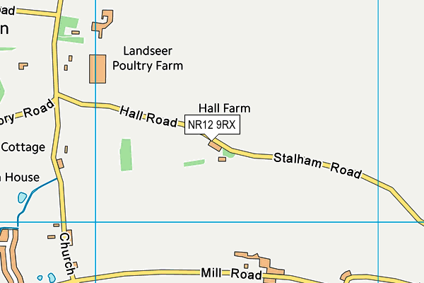 NR12 9RX map - OS VectorMap District (Ordnance Survey)