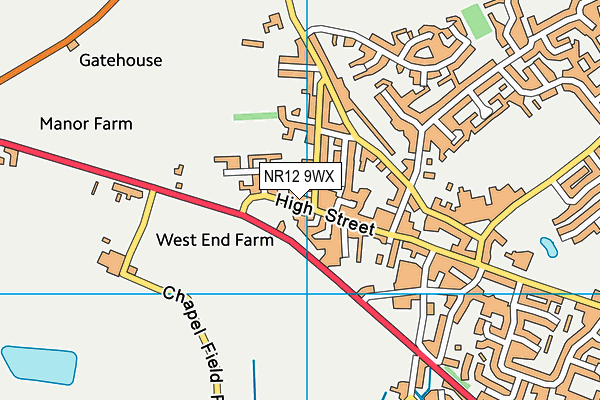 NR12 9WX map - OS VectorMap District (Ordnance Survey)