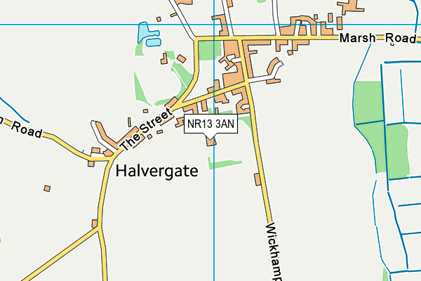 Halvergate Playing Field map (NR13 3AN) - OS VectorMap District (Ordnance Survey)