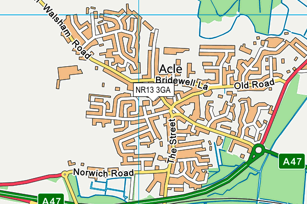 NR13 3GA map - OS VectorMap District (Ordnance Survey)