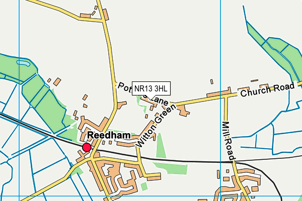 Reedham Playing Field map (NR13 3HL) - OS VectorMap District (Ordnance Survey)