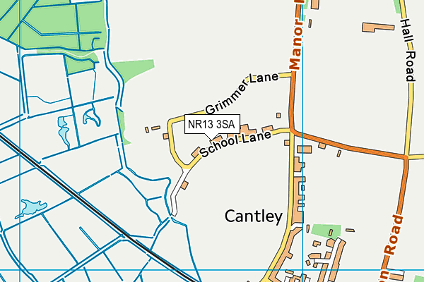 Cantley Primary School map (NR13 3SA) - OS VectorMap District (Ordnance Survey)