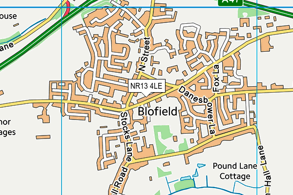 Blofield Memorial Ground map (NR13 4LE) - OS VectorMap District (Ordnance Survey)