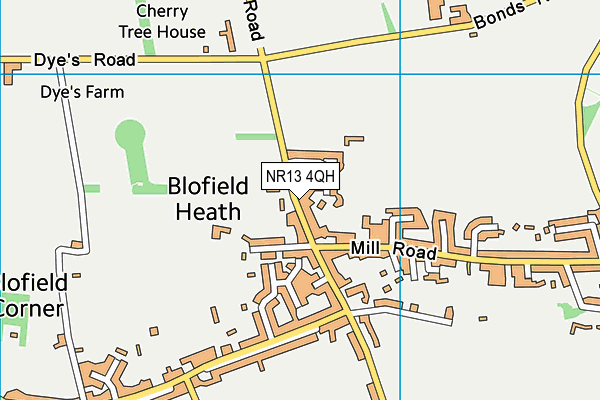 Heathlands Community Centre map (NR13 4QH) - OS VectorMap District (Ordnance Survey)