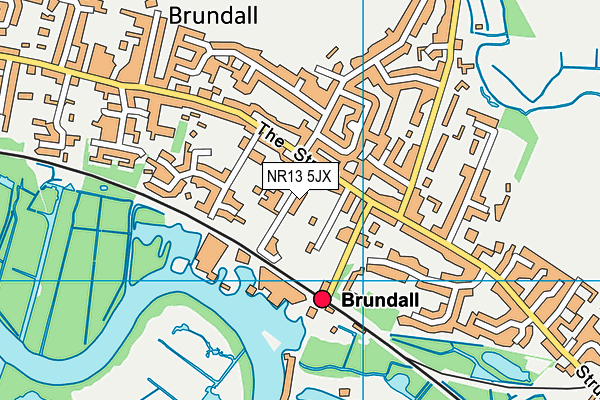 Brundall Primary School map (NR13 5JX) - OS VectorMap District (Ordnance Survey)