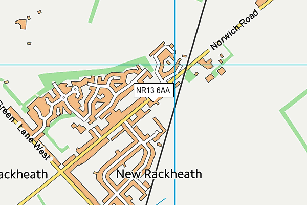 Map of RACKHEATH STORES LTD at district scale