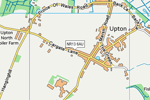 Cargate Lane Playing Field map (NR13 6AU) - OS VectorMap District (Ordnance Survey)