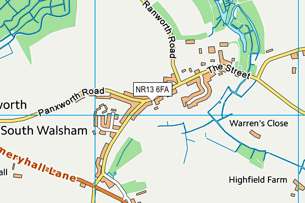 NR13 6FA map - OS VectorMap District (Ordnance Survey)