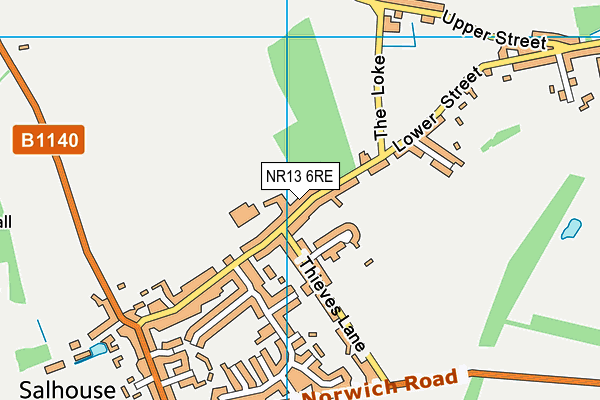 NR13 6RE map - OS VectorMap District (Ordnance Survey)