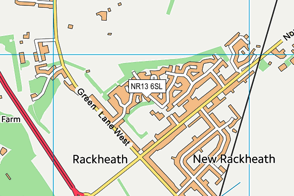 Rackheath Primary School map (NR13 6SL) - OS VectorMap District (Ordnance Survey)