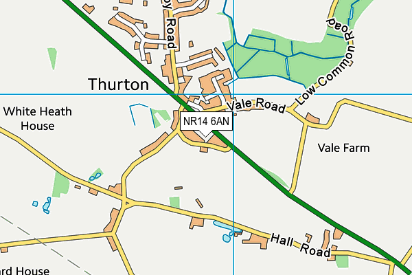 NR14 6AN map - OS VectorMap District (Ordnance Survey)