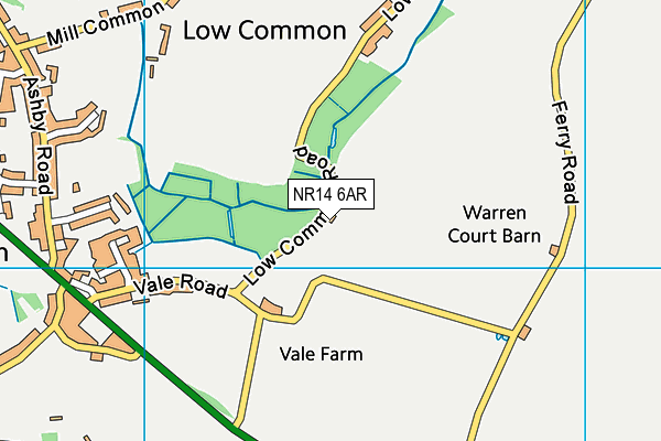 NR14 6AR map - OS VectorMap District (Ordnance Survey)