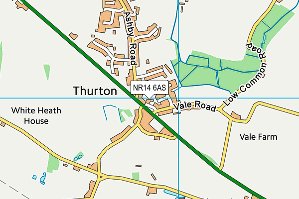 NR14 6AS map - OS VectorMap District (Ordnance Survey)