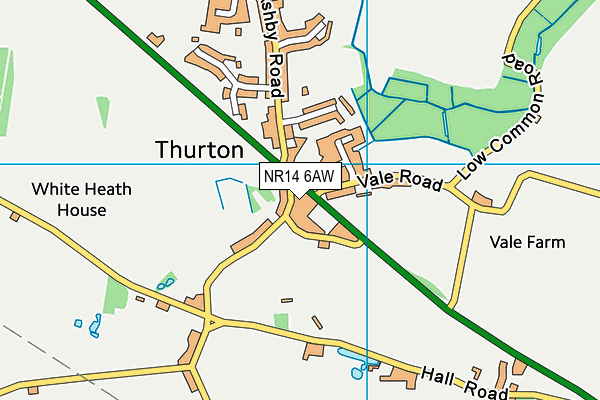 NR14 6AW map - OS VectorMap District (Ordnance Survey)