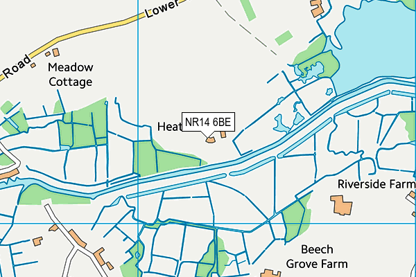 NR14 6BE map - OS VectorMap District (Ordnance Survey)