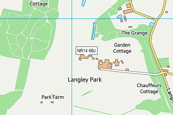 Langley School map (NR14 6BJ) - OS VectorMap District (Ordnance Survey)