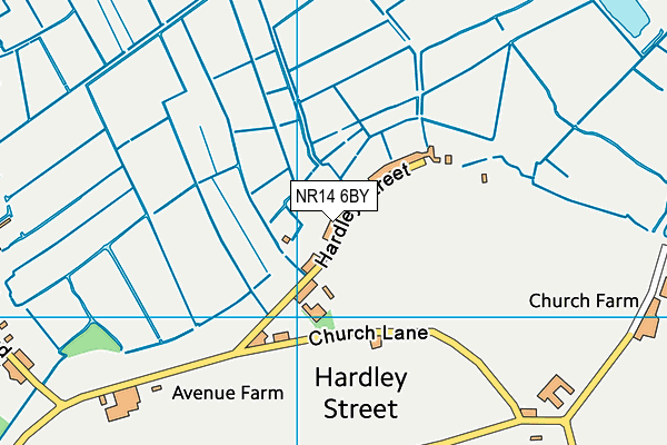 NR14 6BY map - OS VectorMap District (Ordnance Survey)