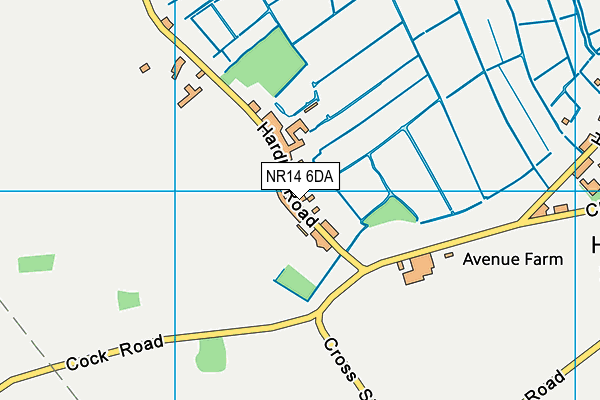 NR14 6DA map - OS VectorMap District (Ordnance Survey)