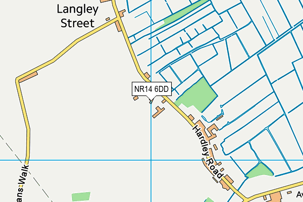 NR14 6DD map - OS VectorMap District (Ordnance Survey)