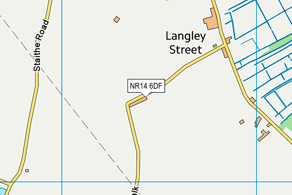 NR14 6DF map - OS VectorMap District (Ordnance Survey)