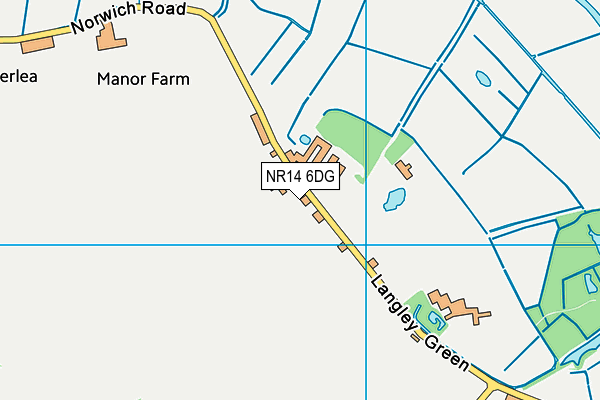 NR14 6DG map - OS VectorMap District (Ordnance Survey)