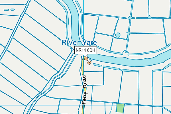 NR14 6DH map - OS VectorMap District (Ordnance Survey)