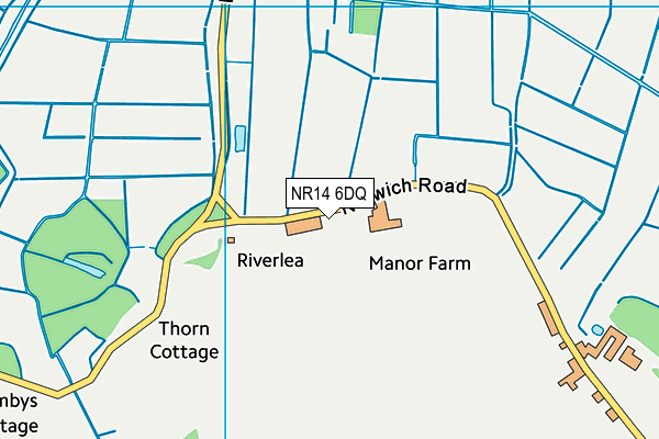 NR14 6DQ map - OS VectorMap District (Ordnance Survey)