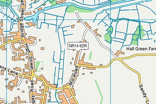 NR14 6DR map - OS VectorMap District (Ordnance Survey)