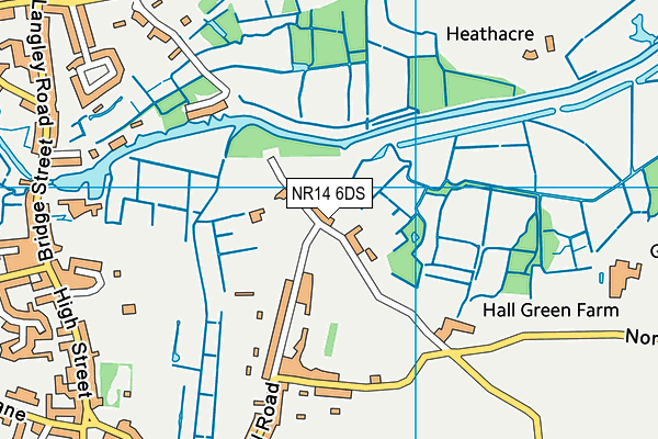 NR14 6DS map - OS VectorMap District (Ordnance Survey)