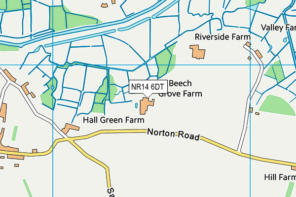 NR14 6DT map - OS VectorMap District (Ordnance Survey)