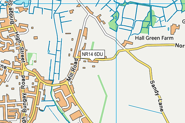NR14 6DU map - OS VectorMap District (Ordnance Survey)