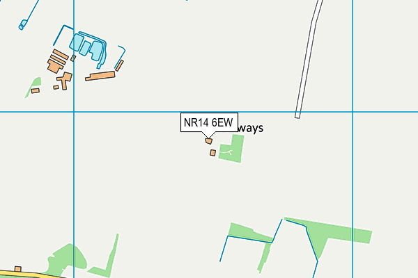 NR14 6EW map - OS VectorMap District (Ordnance Survey)