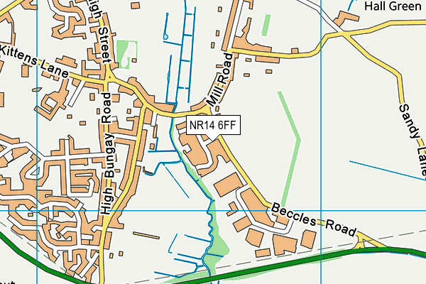 NR14 6FF map - OS VectorMap District (Ordnance Survey)