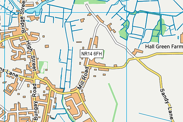 NR14 6FH map - OS VectorMap District (Ordnance Survey)