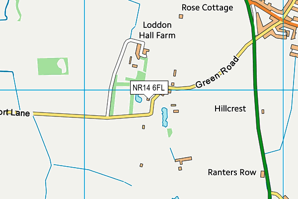 NR14 6FL map - OS VectorMap District (Ordnance Survey)