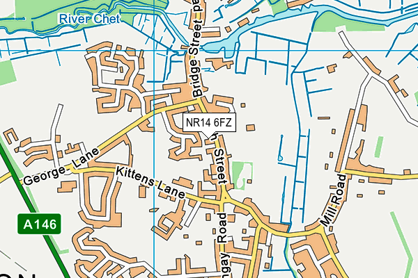 NR14 6FZ map - OS VectorMap District (Ordnance Survey)