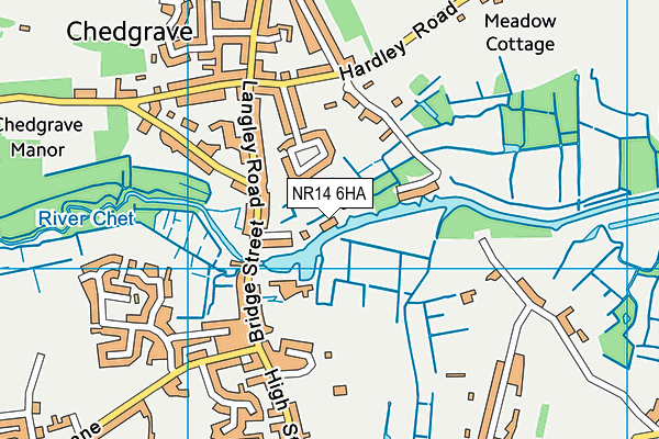 NR14 6HA map - OS VectorMap District (Ordnance Survey)