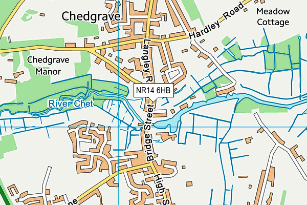 NR14 6HB map - OS VectorMap District (Ordnance Survey)