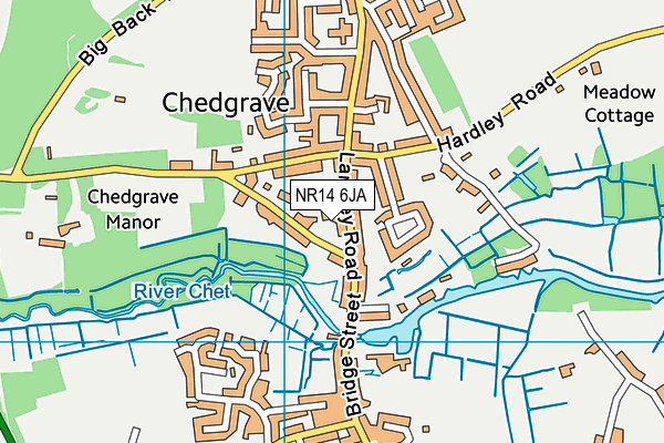 NR14 6JA map - OS VectorMap District (Ordnance Survey)