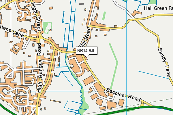 NR14 6JL map - OS VectorMap District (Ordnance Survey)