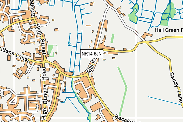 NR14 6JN map - OS VectorMap District (Ordnance Survey)