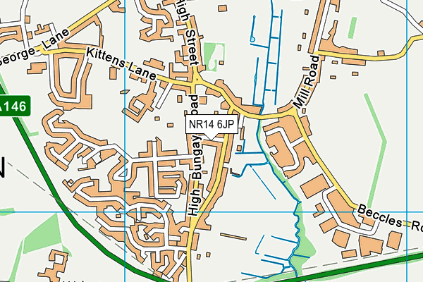 NR14 6JP map - OS VectorMap District (Ordnance Survey)