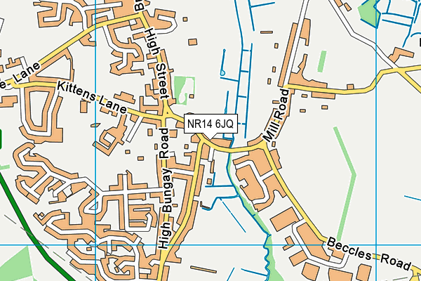 NR14 6JQ map - OS VectorMap District (Ordnance Survey)