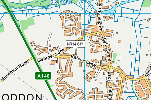 NR14 6JY map - OS VectorMap District (Ordnance Survey)