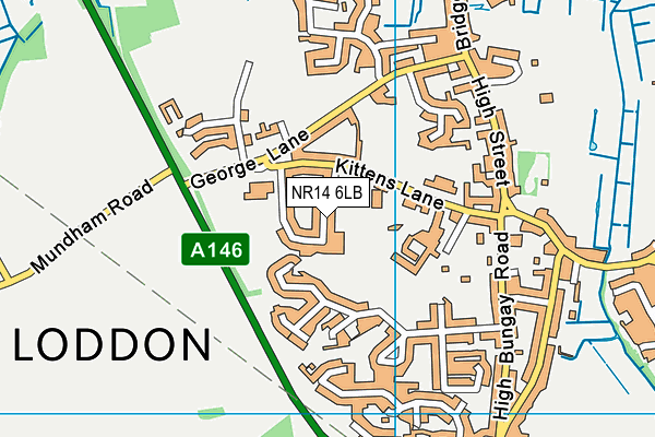 NR14 6LB map - OS VectorMap District (Ordnance Survey)