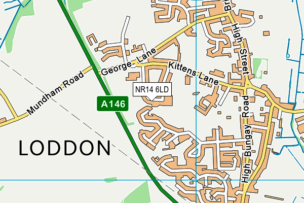 NR14 6LD map - OS VectorMap District (Ordnance Survey)