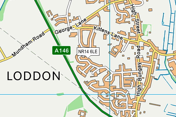 NR14 6LE map - OS VectorMap District (Ordnance Survey)