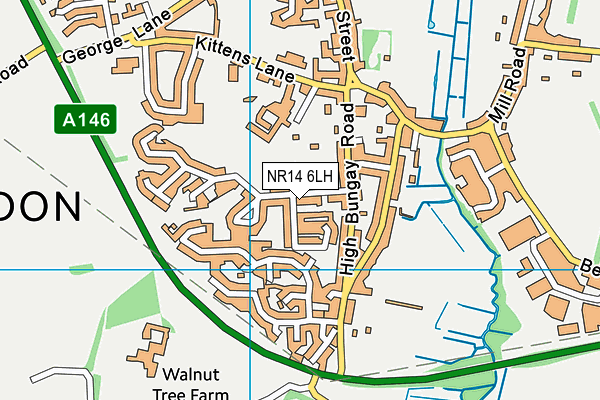 NR14 6LH map - OS VectorMap District (Ordnance Survey)