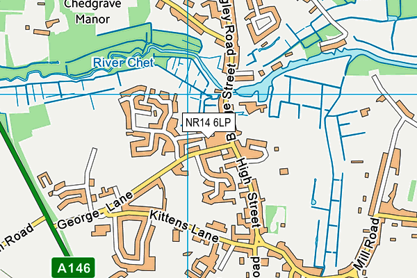 NR14 6LP map - OS VectorMap District (Ordnance Survey)