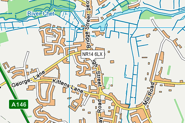 NR14 6LX map - OS VectorMap District (Ordnance Survey)